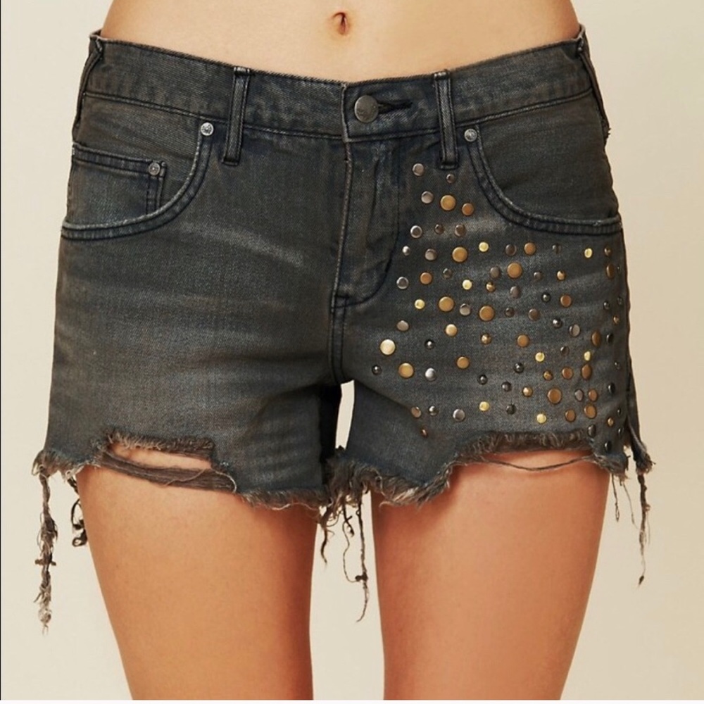 Free People Studded Jean Shorts - Picture 4 of 12
